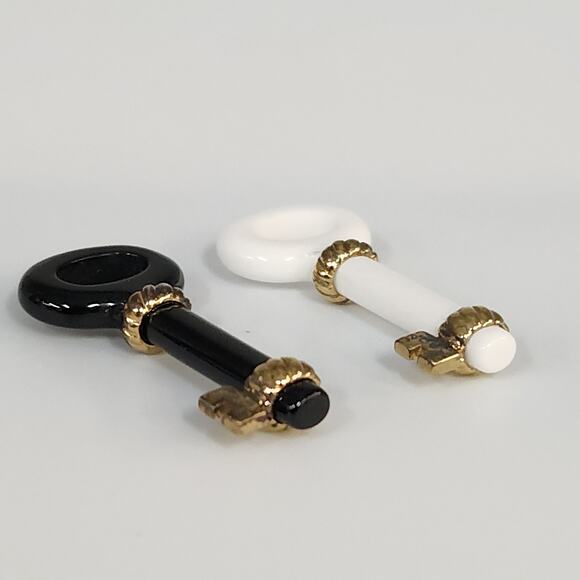 925 Sterling Silver Black And White Animal Key Pendant Set With Gold Tone... - Picture 6 of 10